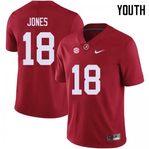 NCAA Youth Alabama Crimson Tide #18 Austin Jones Stitched College 2018 Nike Authentic Red Football Jersey AO17G46TU